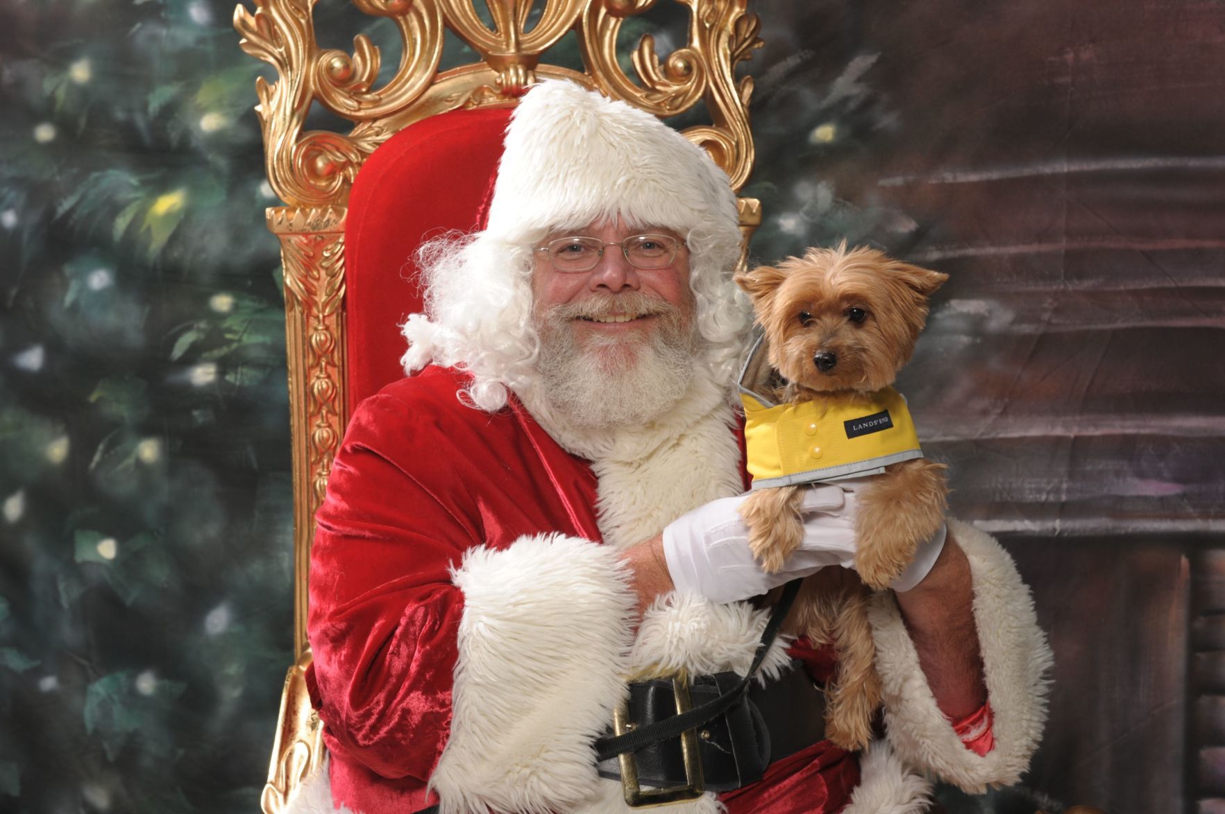 pup visits with Santa
